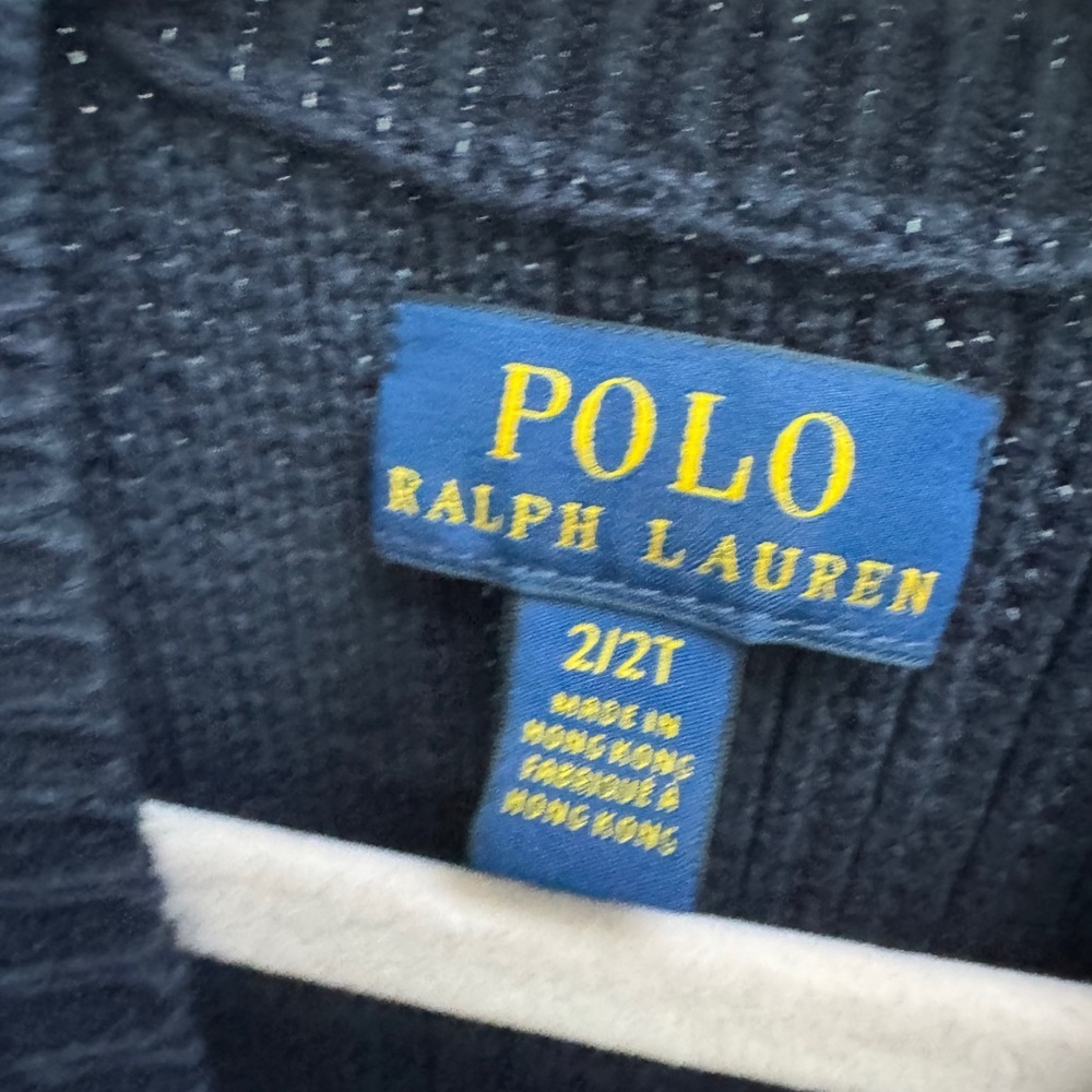 Polo Ralph Lauren 2T Girls Navy Blue Sweater Cardigan - Picture 4 of 4